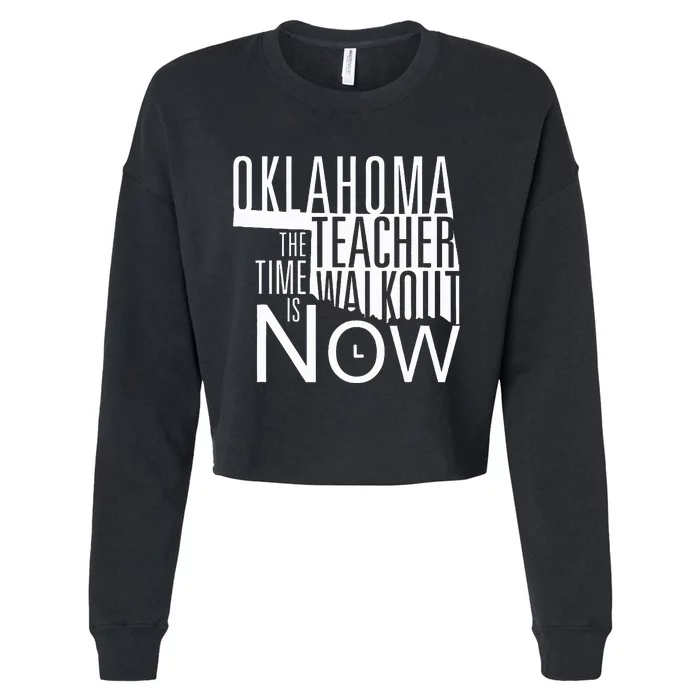 Oklahoma Teacher Protest Cropped Pullover Crew