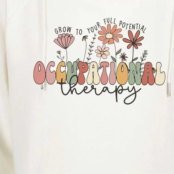 Occupational Therapy Pediatric Therapist OT Month Assistant Womens Funnel Neck Pullover Hood