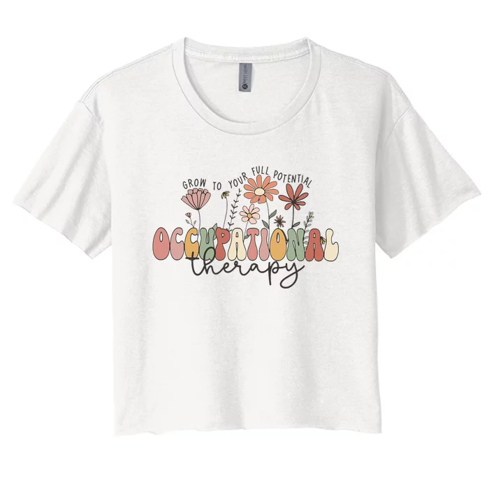 Occupational Therapy Pediatric Therapist OT Month Assistant Women's Crop Top Tee