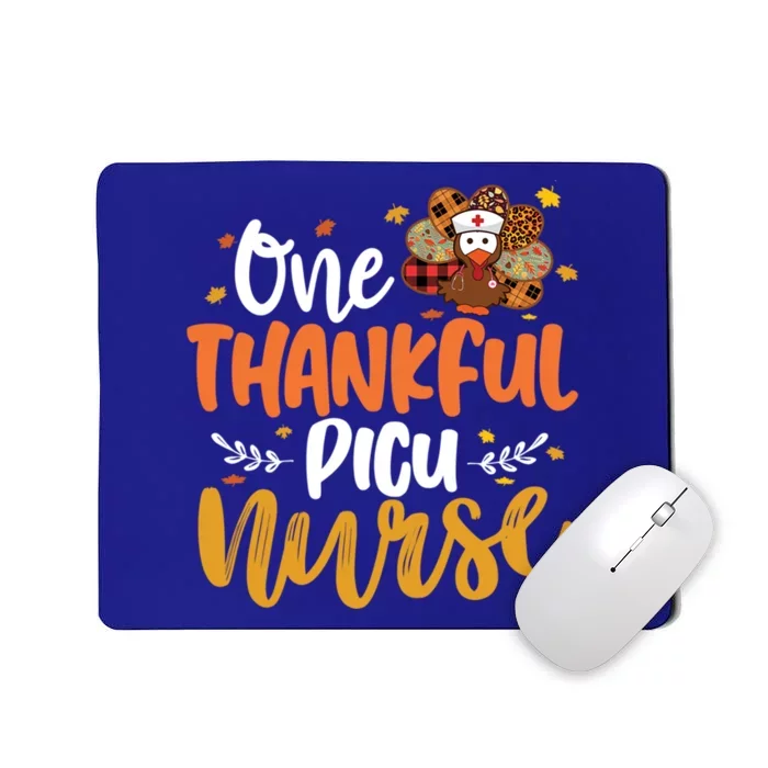 One Thankful Picu Nurse Turkey Leopard Thanksgiving Gift Mousepad