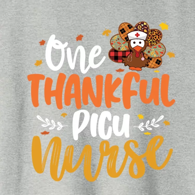 One Thankful Picu Nurse Turkey Leopard Thanksgiving Gift Women's Crop Top Tee