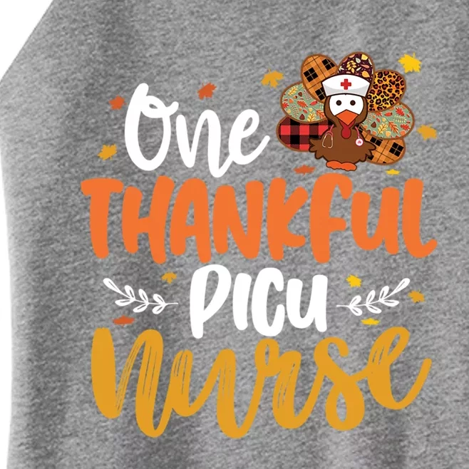 One Thankful Picu Nurse Turkey Leopard Thanksgiving Gift Women’s Perfect Tri Rocker Tank