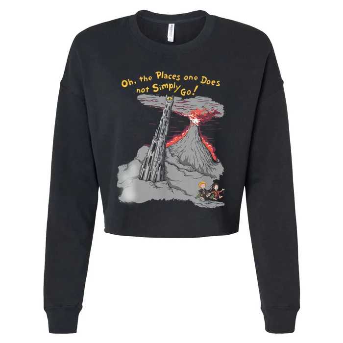 Oh The Places One Does Not Simply Go! Cropped Pullover Crew