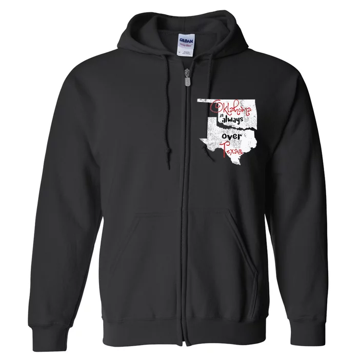 Oklahoma Texas Rivals Okie Distressed Full Zip Hoodie