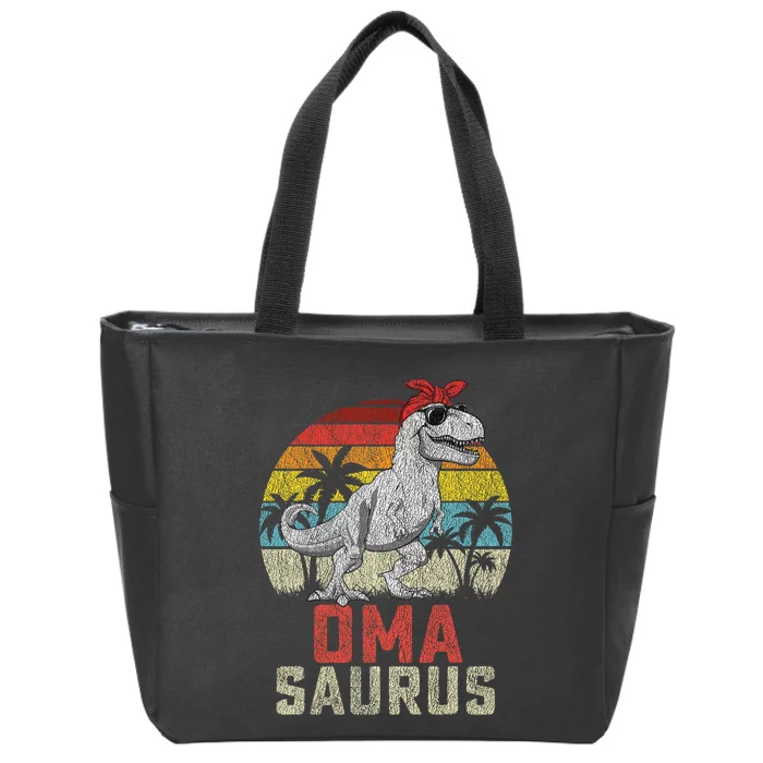 Omasaurus T Rex Dinosaur Oma Saurus MotherS Family Zip Tote Bag