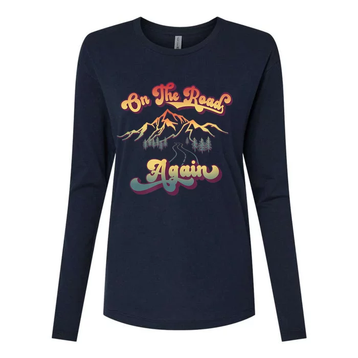 On The Road Again | Vintage Style Family Travel Womens Cotton Relaxed Long Sleeve T-Shirt