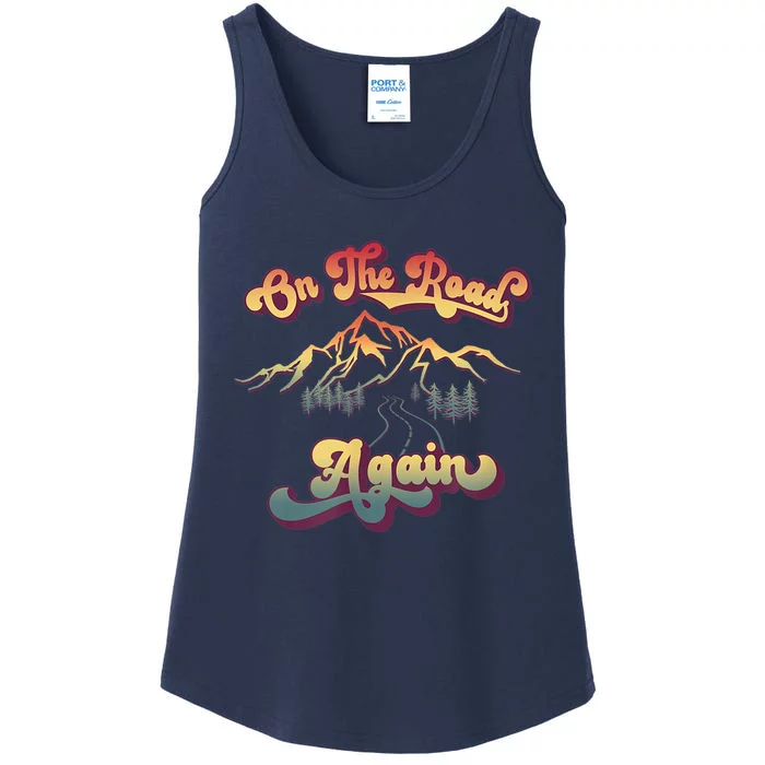 On The Road Again | Vintage Style Family Travel Ladies Essential Tank