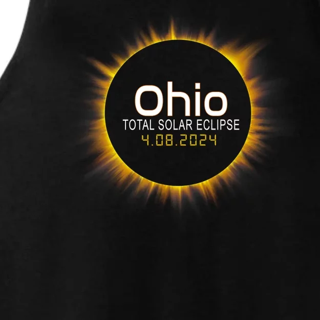 Ohio Total Solar Eclipse April 8 2024 Ladies Tri-Blend Wicking Tank