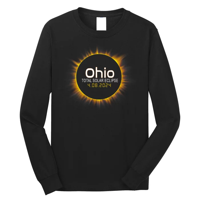 Ohio Total Solar Eclipse April 8 2024 Long Sleeve Shirt