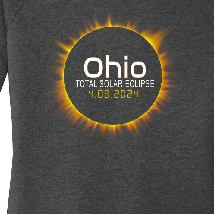 Ohio Total Solar Eclipse April 8 2024 Women's Perfect Tri Tunic Long Sleeve Shirt