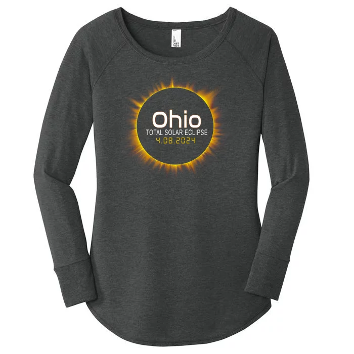 Ohio Total Solar Eclipse April 8 2024 Women's Perfect Tri Tunic Long Sleeve Shirt