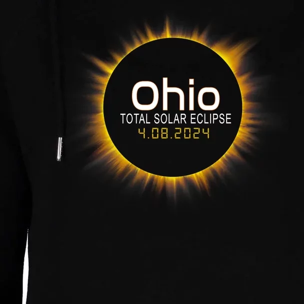 Ohio Total Solar Eclipse April 8 2024 Womens Funnel Neck Pullover Hood