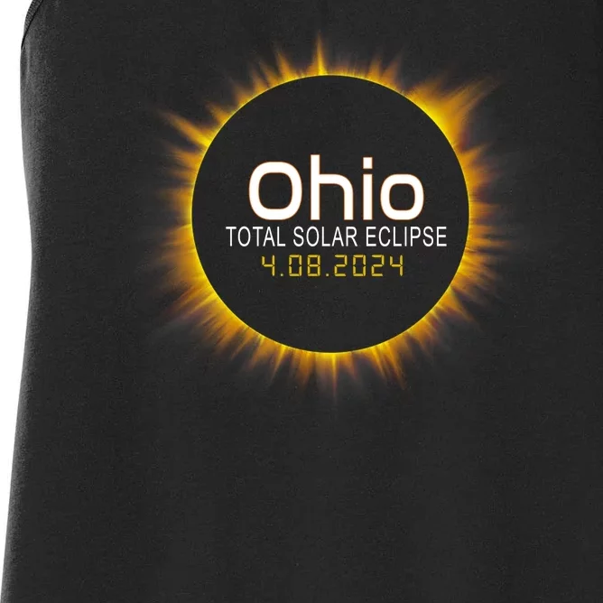 Ohio Total Solar Eclipse April 8 2024 Women's Racerback Tank