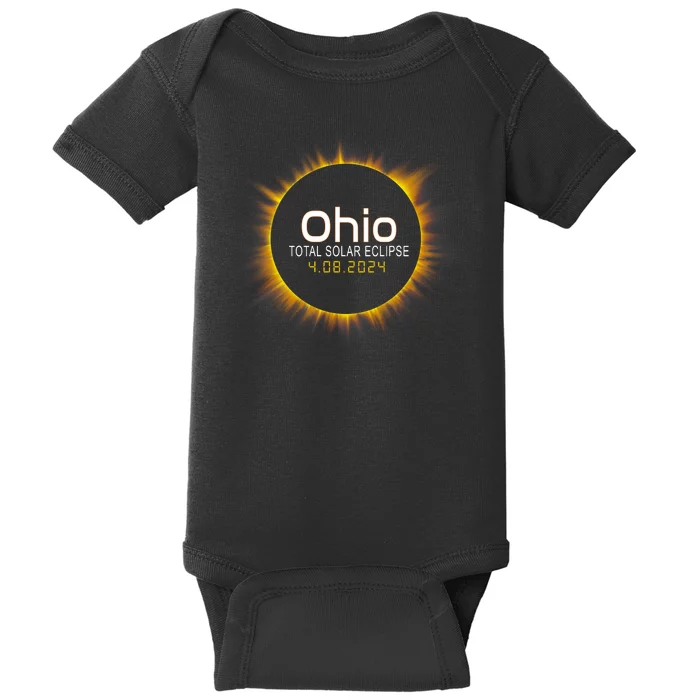 Ohio Total Solar Eclipse April 8 2024 Baby Bodysuit