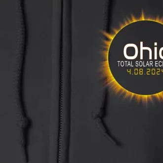 Ohio Total Solar Eclipse April 8 2024 Full Zip Hoodie