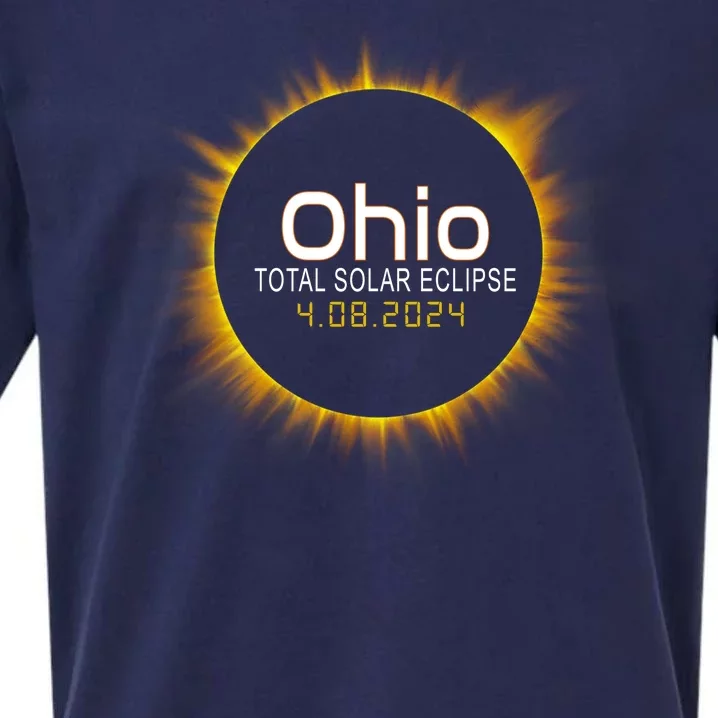 Ohio Total Solar Eclipse April 8 2024 Sueded Cloud Jersey T-Shirt