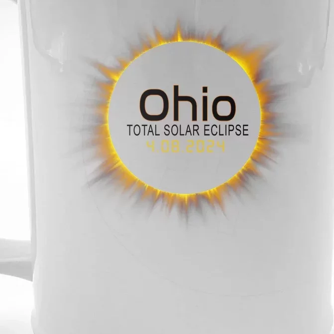 Ohio Total Solar Eclipse April 8 2024 Front & Back Beer Stein