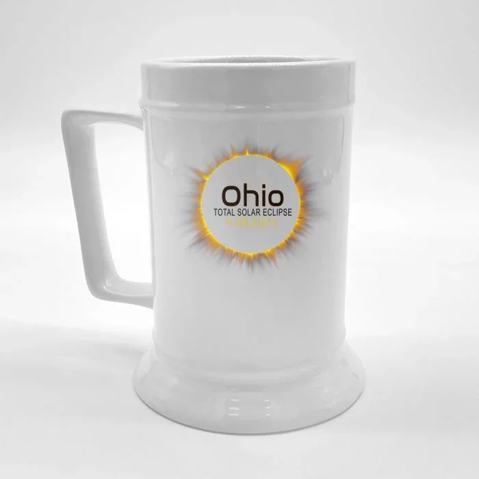 Ohio Total Solar Eclipse April 8 2024 Front & Back Beer Stein