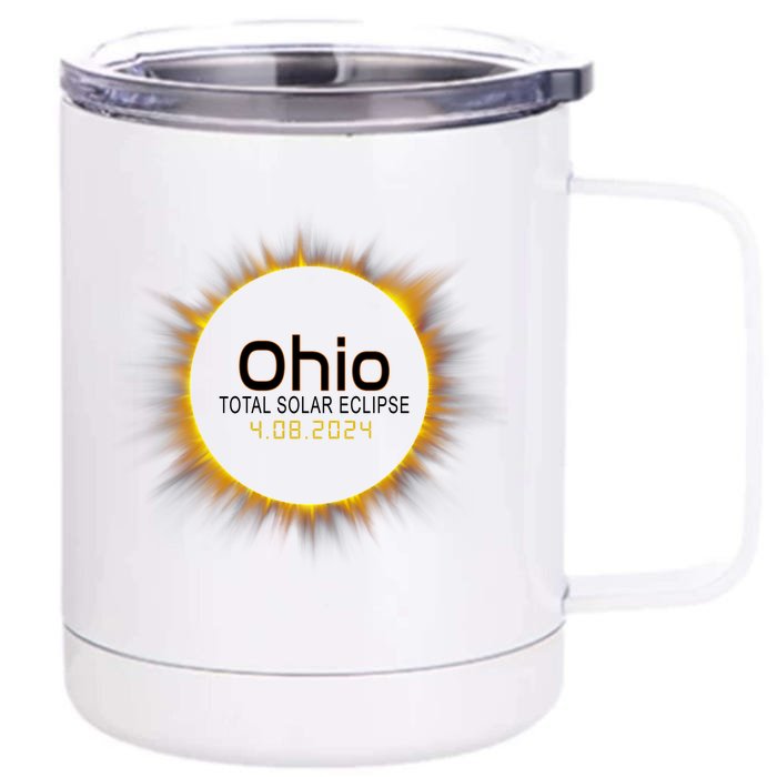 Ohio Total Solar Eclipse April 8 2024 Front & Back 12oz Stainless Steel Tumbler Cup