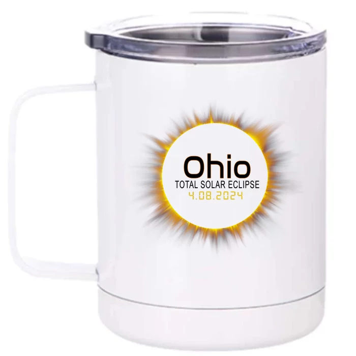 Ohio Total Solar Eclipse April 8 2024 Front & Back 12oz Stainless Steel Tumbler Cup