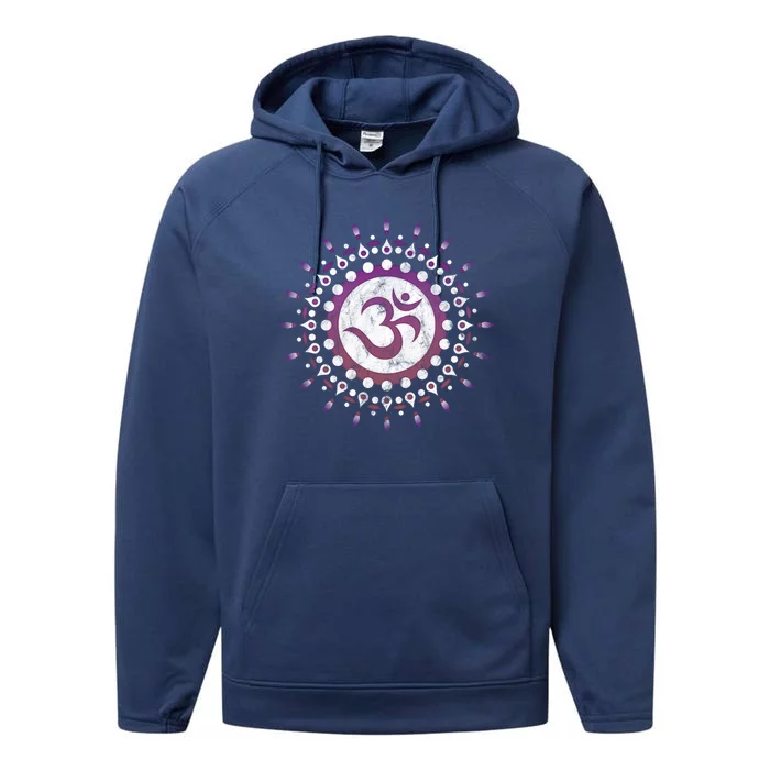 Om Tra Sun Symbol Dala Flower Yoga Namaste Love Funny Gift Performance Fleece Hoodie