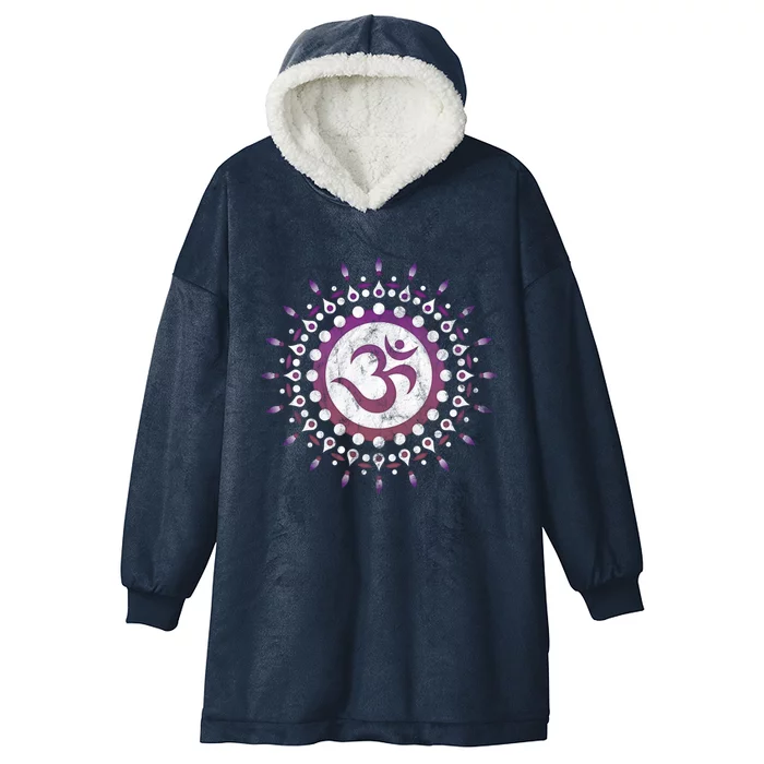 Om Tra Sun Symbol Dala Flower Yoga Namaste Love Funny Gift Hooded Wearable Blanket