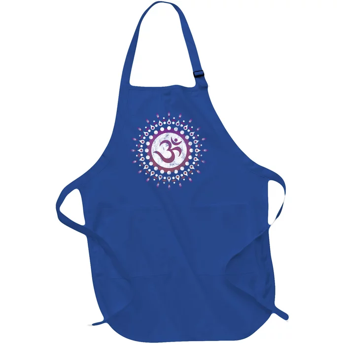 Om Tra Sun Symbol Dala Flower Yoga Namaste Love Gift Full-Length Apron With Pocket