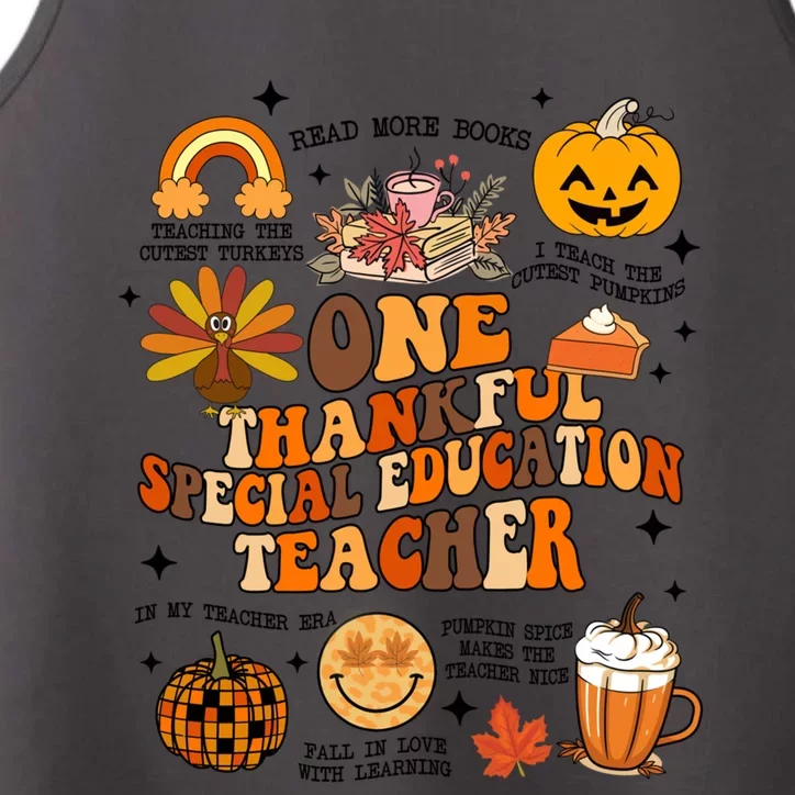 One Thankful Special Education Teacher Thanksgiving Fall Performance Tank