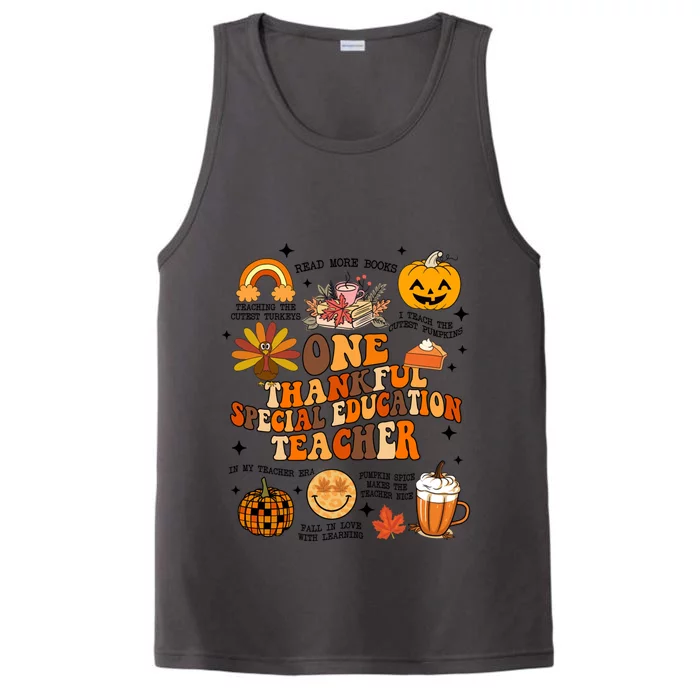 One Thankful Special Education Teacher Thanksgiving Fall Performance Tank