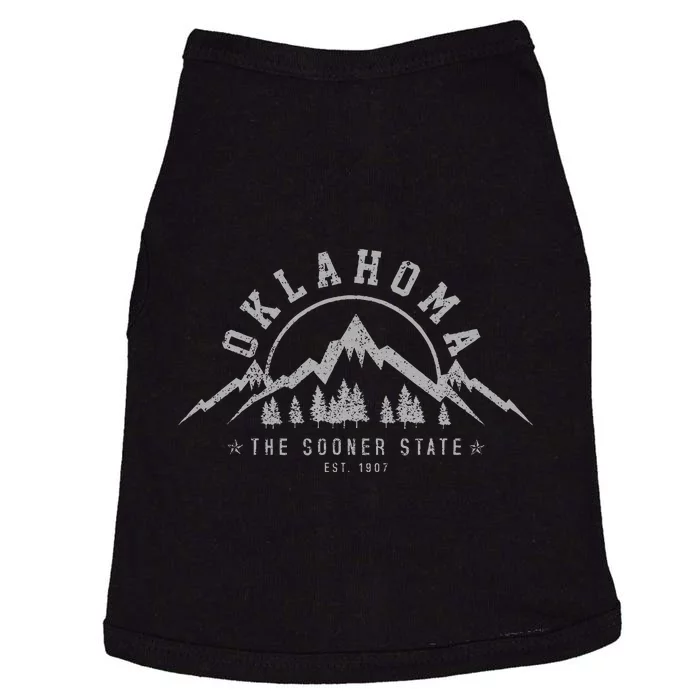 Oklahoma The Sooner State Est. 1907 Vintage Mountains Gift Doggie Tank