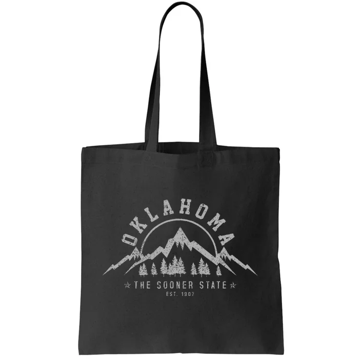 Oklahoma The Sooner State Est. 1907 Vintage Mountains Gift Tote Bag