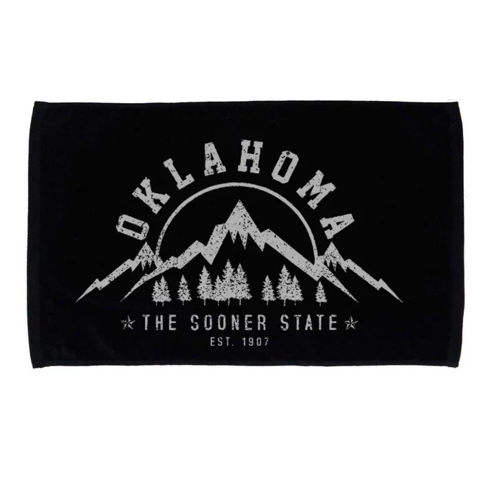 Oklahoma The Sooner State Est. 1907 Vintage Mountains Gift Microfiber Hand Towel