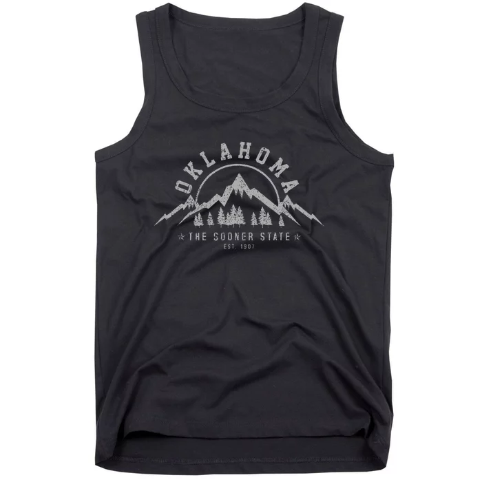 Oklahoma The Sooner State Est. 1907 Vintage Mountains Gift Tank Top