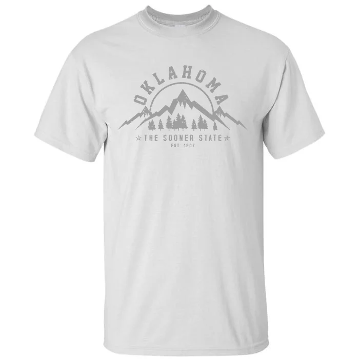 Oklahoma The Sooner State Est 1907 Vintage Mountains Gift Tall T-Shirt