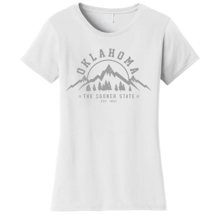 Oklahoma The Sooner State Est 1907 Vintage Mountains Gift Women's T-Shirt