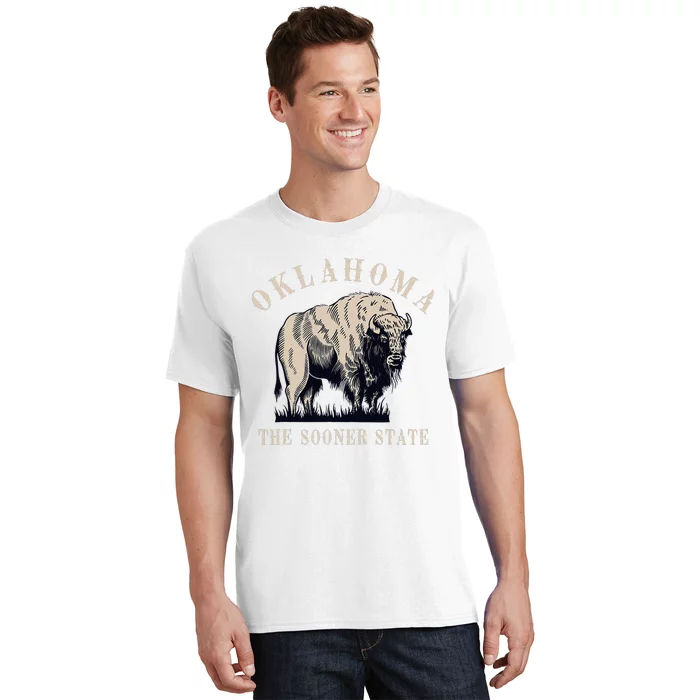 Oklahoma The Sooner State American Bison Buffalo Vintage T-Shirt