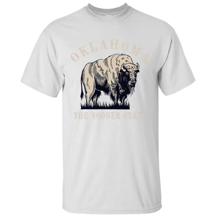 Oklahoma The Sooner State American Bison Buffalo Vintage Tall T-Shirt