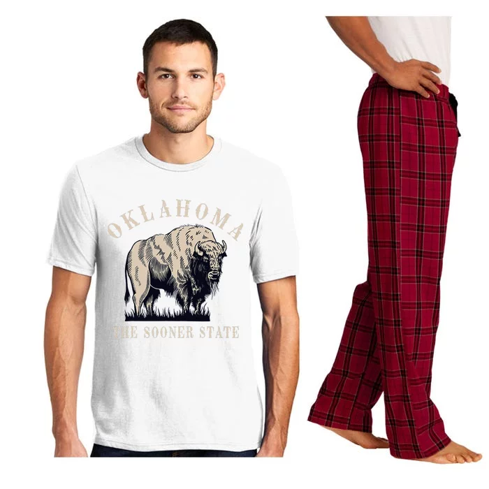 Oklahoma The Sooner State American Bison Buffalo Vintage Pajama Set