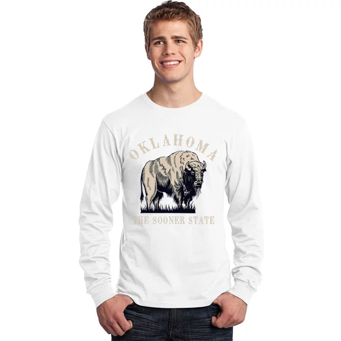 Oklahoma The Sooner State American Bison Buffalo Vintage Tall Long Sleeve T-Shirt