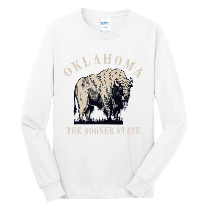 Oklahoma The Sooner State American Bison Buffalo Vintage Tall Long Sleeve T-Shirt