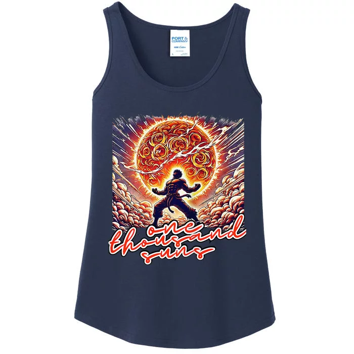 One Thousand Suns Workout Mantra Anime Gym Lift Fighter 1 Ladies Essential Tank