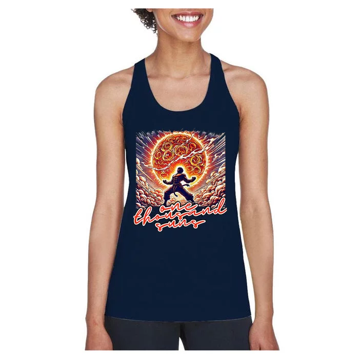 One Thousand Suns Workout Mantra Anime Gym Lift Fighter 1 Women's Racerback Tank