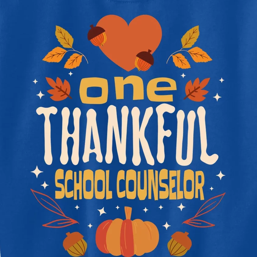 One Thankful School Counselor Fall Thanksgiving Gift Kids Sweatshirt