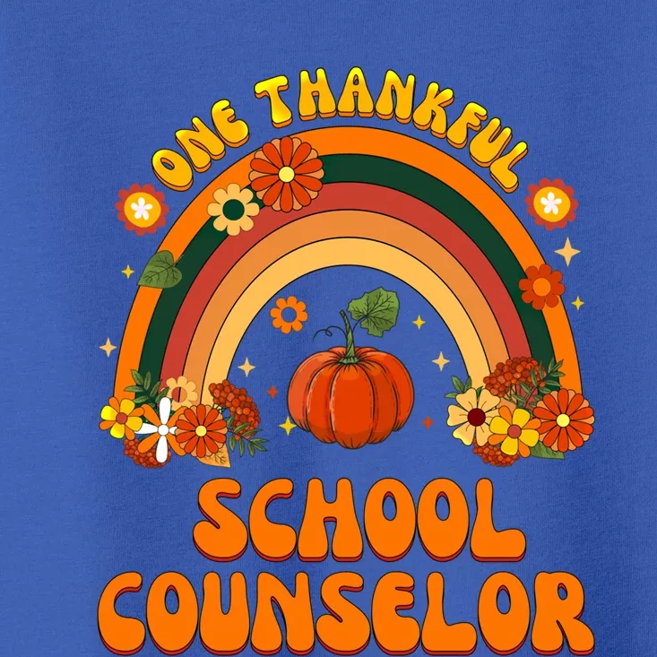 One Thankful School Counselor Rainbow Thanksgiving Gift Toddler T-Shirt