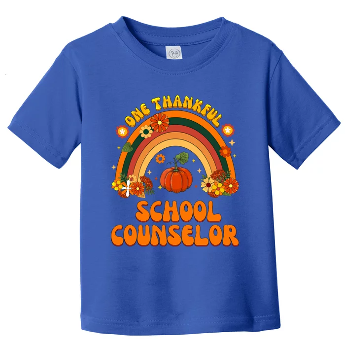 One Thankful School Counselor Rainbow Thanksgiving Gift Toddler T-Shirt