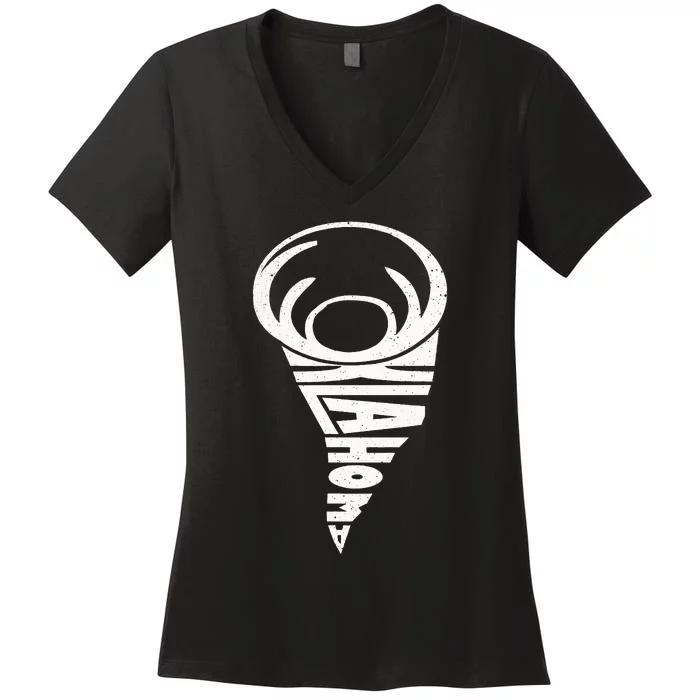 Oklahoma Tornado Storm Chaser Meteorologist Word Art Women's V-Neck T-Shirt