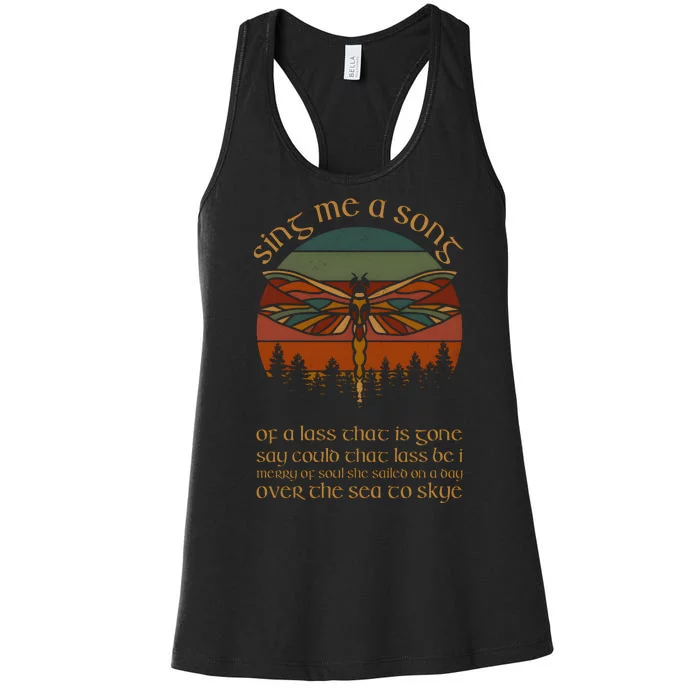 Outlander Theme Sing Me A Song Dragonfly Women's Racerback Tank