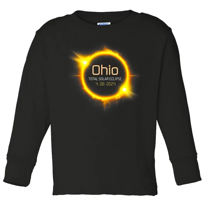 Ohio Total Solar Eclipse Spring America April 04.08.24 Usa Toddler Long Sleeve Shirt