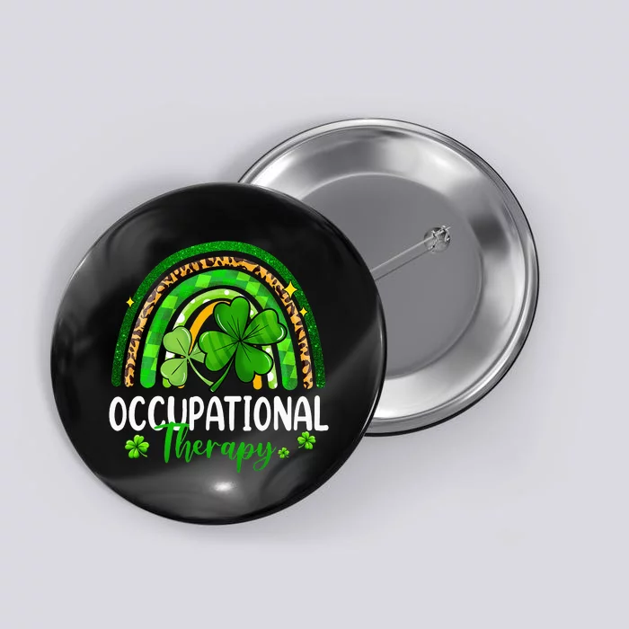 Occupational Therapy St Patricks Day Rainbow Therapist Button