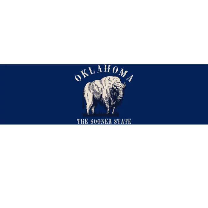 Oklahoma The Sooner State American Bison Buffalo Vintage Bumper Sticker